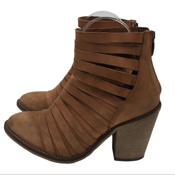 Free People Hybrid Strappy Leather Bootie - 37 - Picture 6 of 11